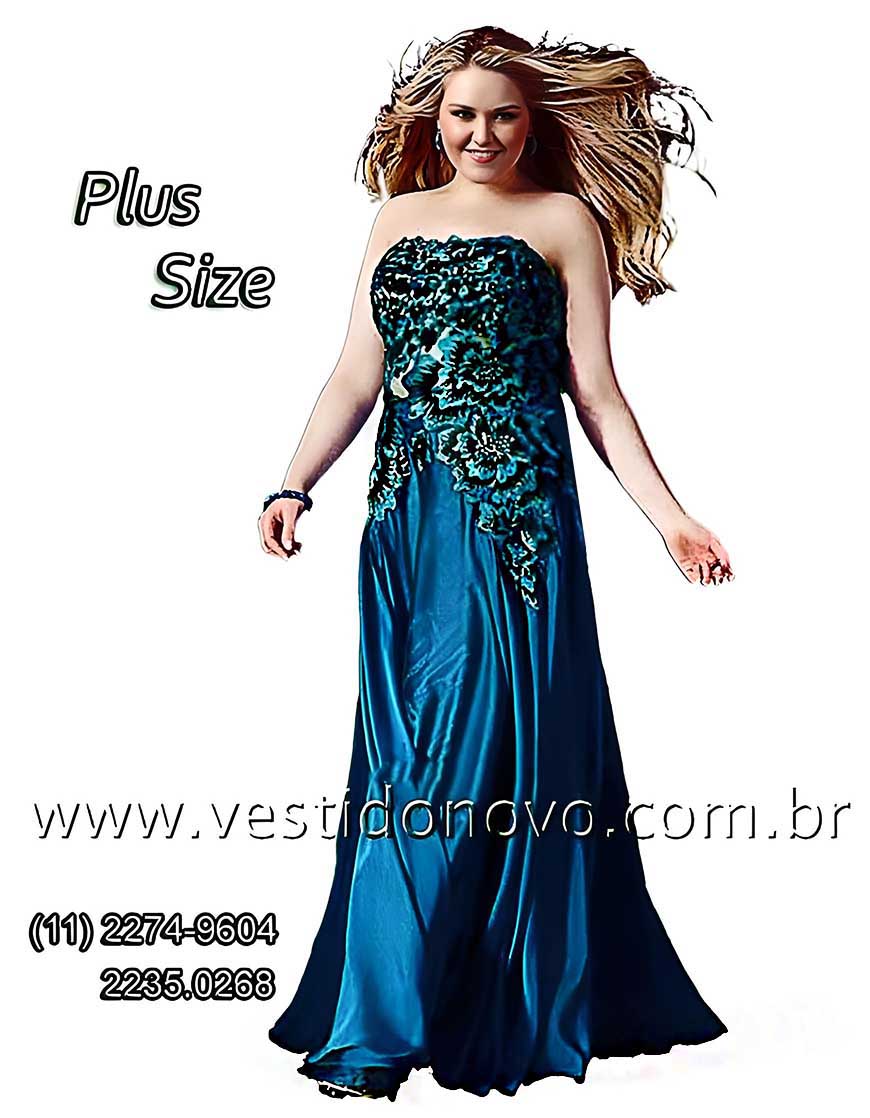 Vestido de festa Plus Size tamanho grande, estampado em azul, zona sul So Paulo, sp