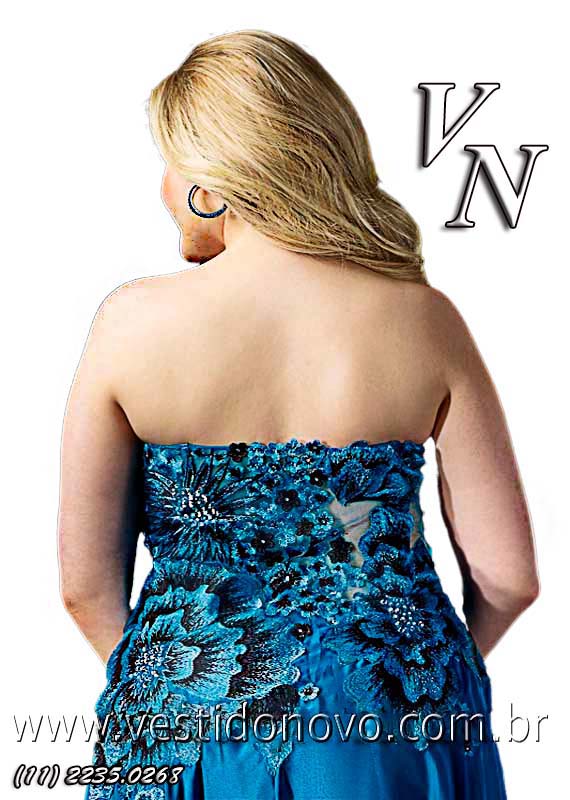 Vestido de festa Plus Size tamanho grande, estampado em azul, zona sul So Paulo, sp