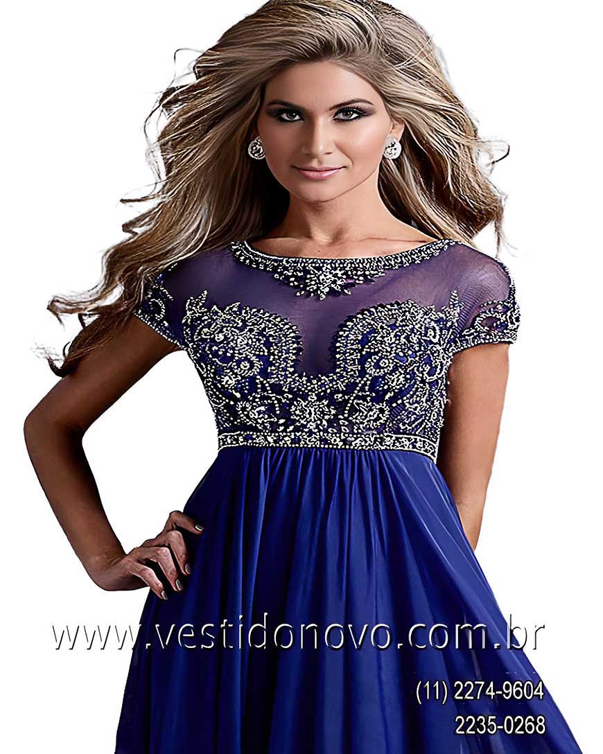 Vestido de festa, Plus size, azul royal com transparencia e pedraria no busto, mae do noivo , me da noiva